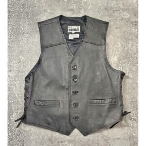 Vintage Black Leather Vest